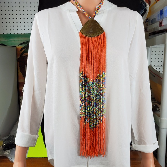 Hand Crafted Jewelry - Kenyan Handmade Glass Maasaii Beads Necklace